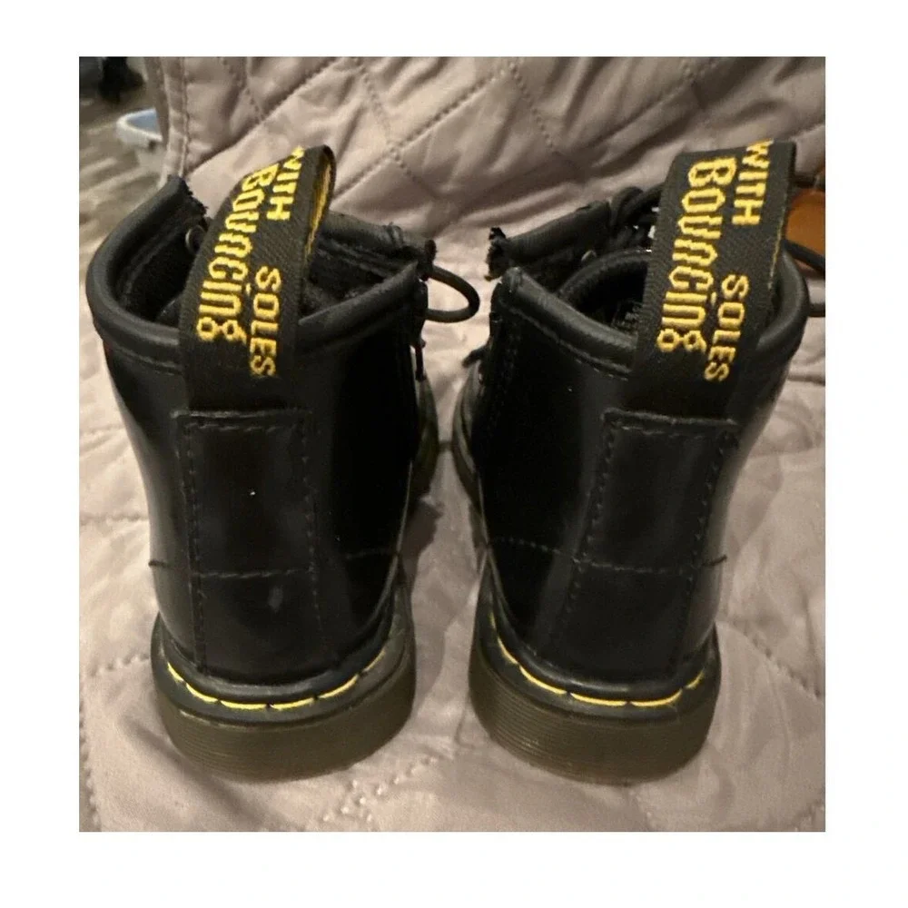 Dr. Martens Brooklee Patent Leather Combat Boots Toddler Sz 5 Black Grunge Ankle